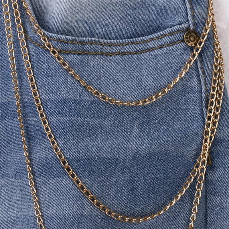 “Golden Edge Chain Jeans