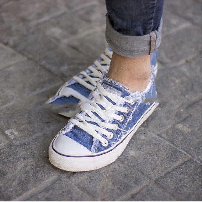 Vintage Distressed Low-Top Canvas Shoes