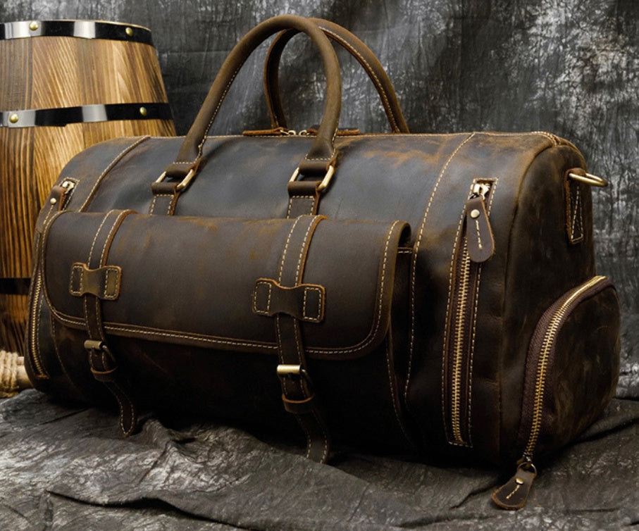 Retro Saddle Leather Travel Duffel (Men's)