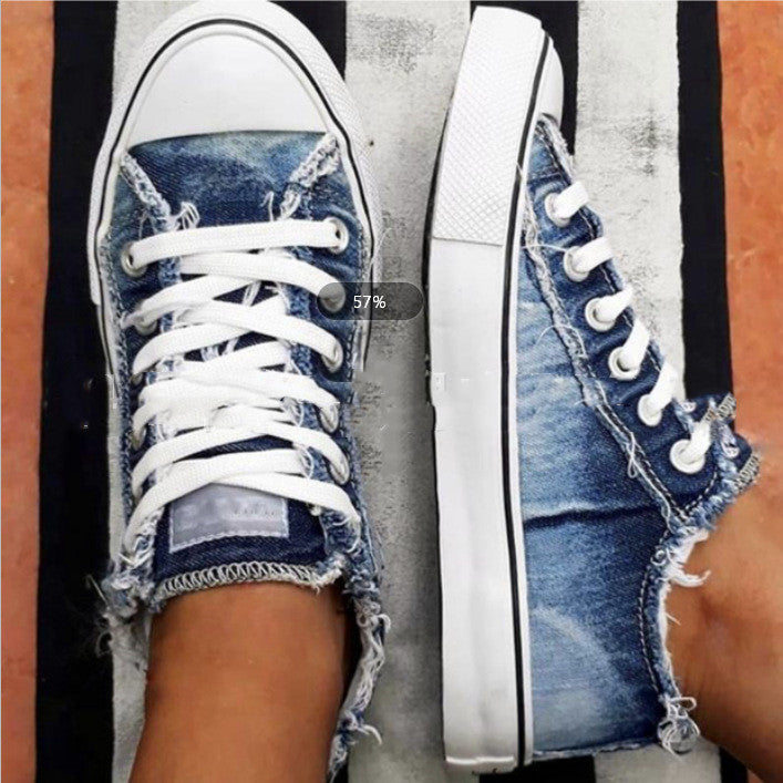 Vintage Distressed Low-Top Canvas Shoes