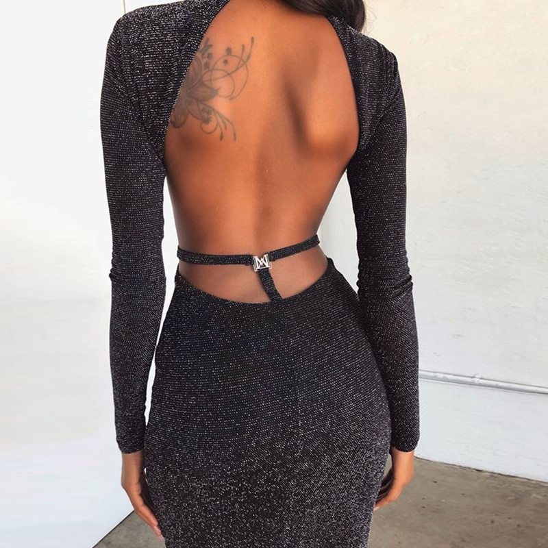 Threaded in Glamour Glitter Bodycon Dress