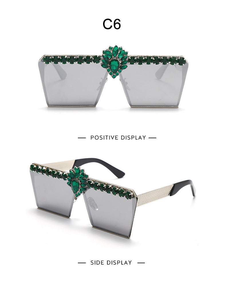 “Luxe Jewels” Square Fashion Sunglasses