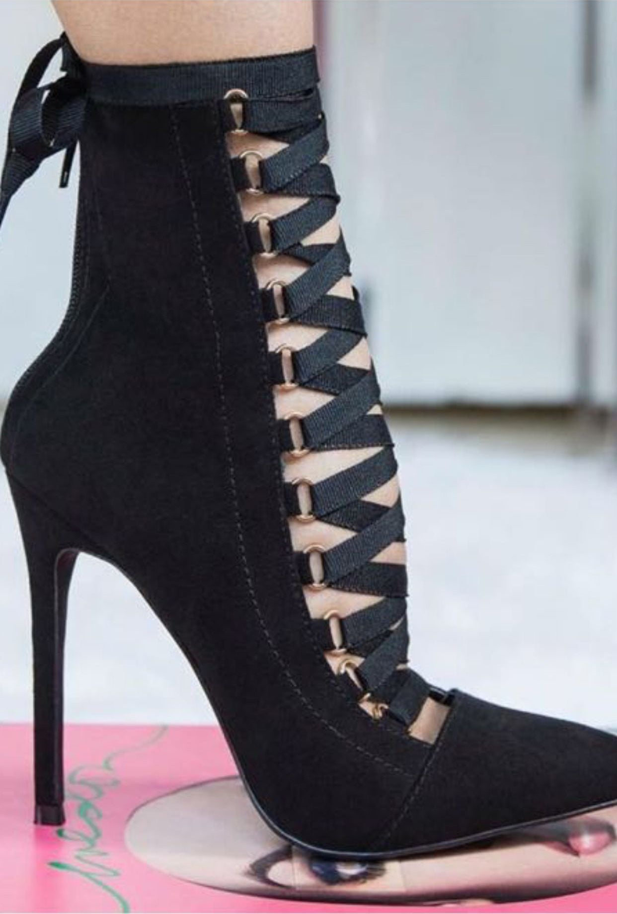 Laced Up Luxe Heels – Multi-Color Strappy High Heel Boots