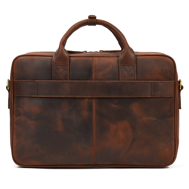 Men's First Layer Cowhide Portable Briefcase