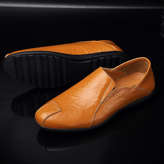 Men's Leather Casual Pea Shoes