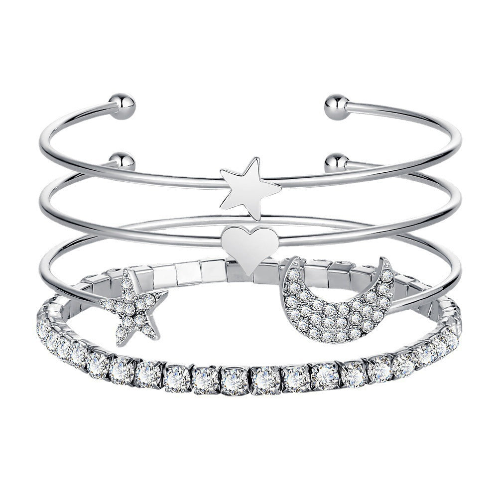 “Celestial Glow Moon & Star” Cuff Bracelets