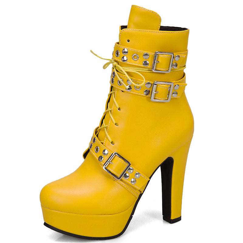 Rebel Buckle Platform Boots