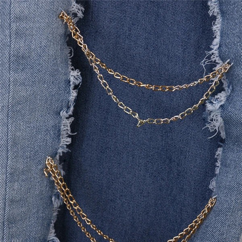 “Golden Edge Chain Jeans