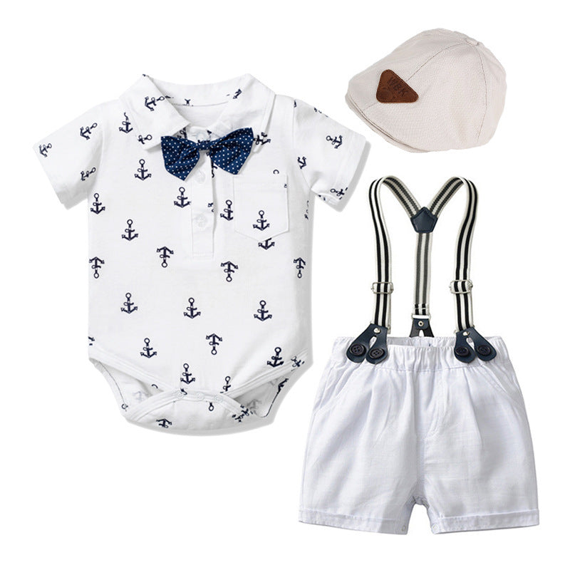 Little Gentleman Triangle Romper