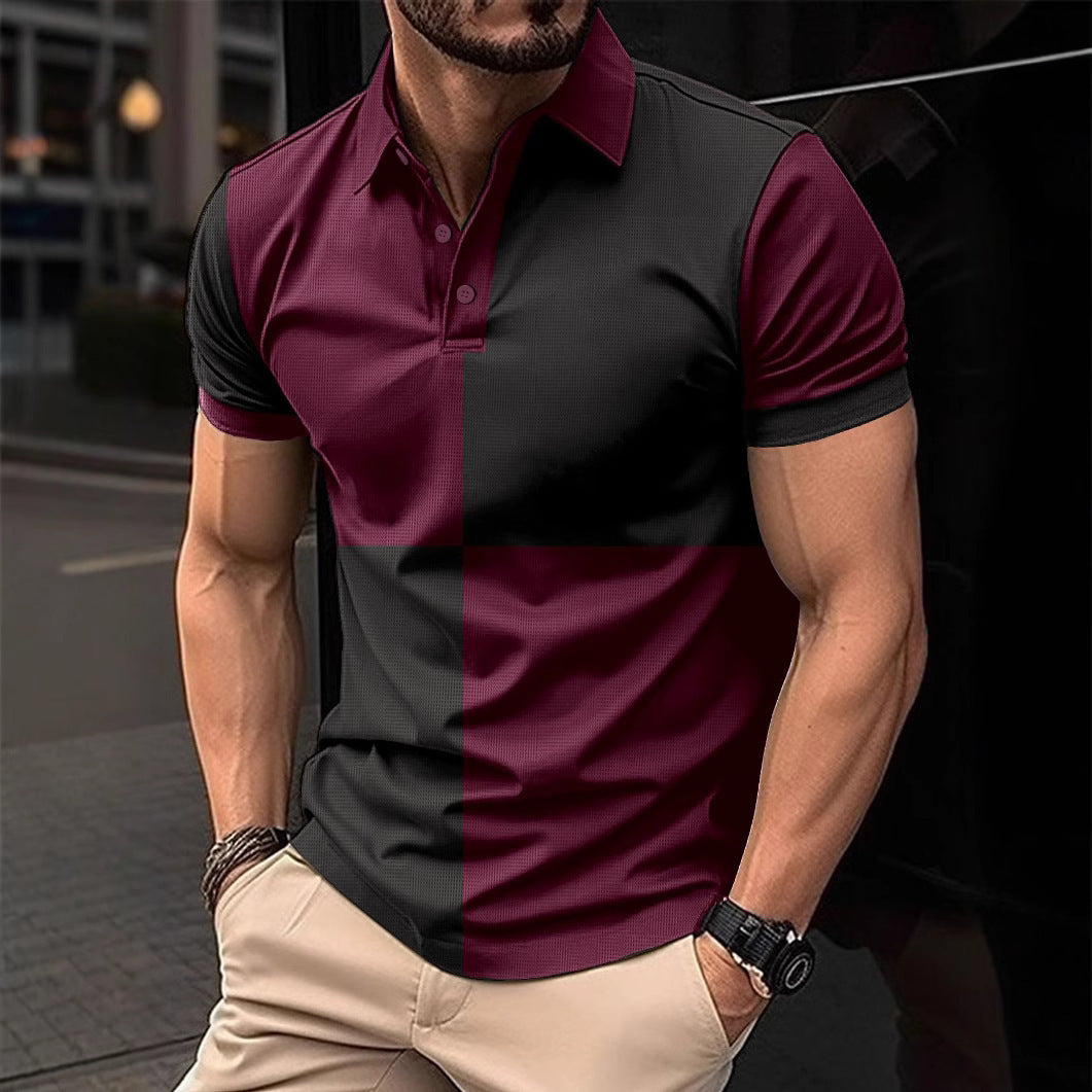 Men's Color-Blocked Polo Shirt