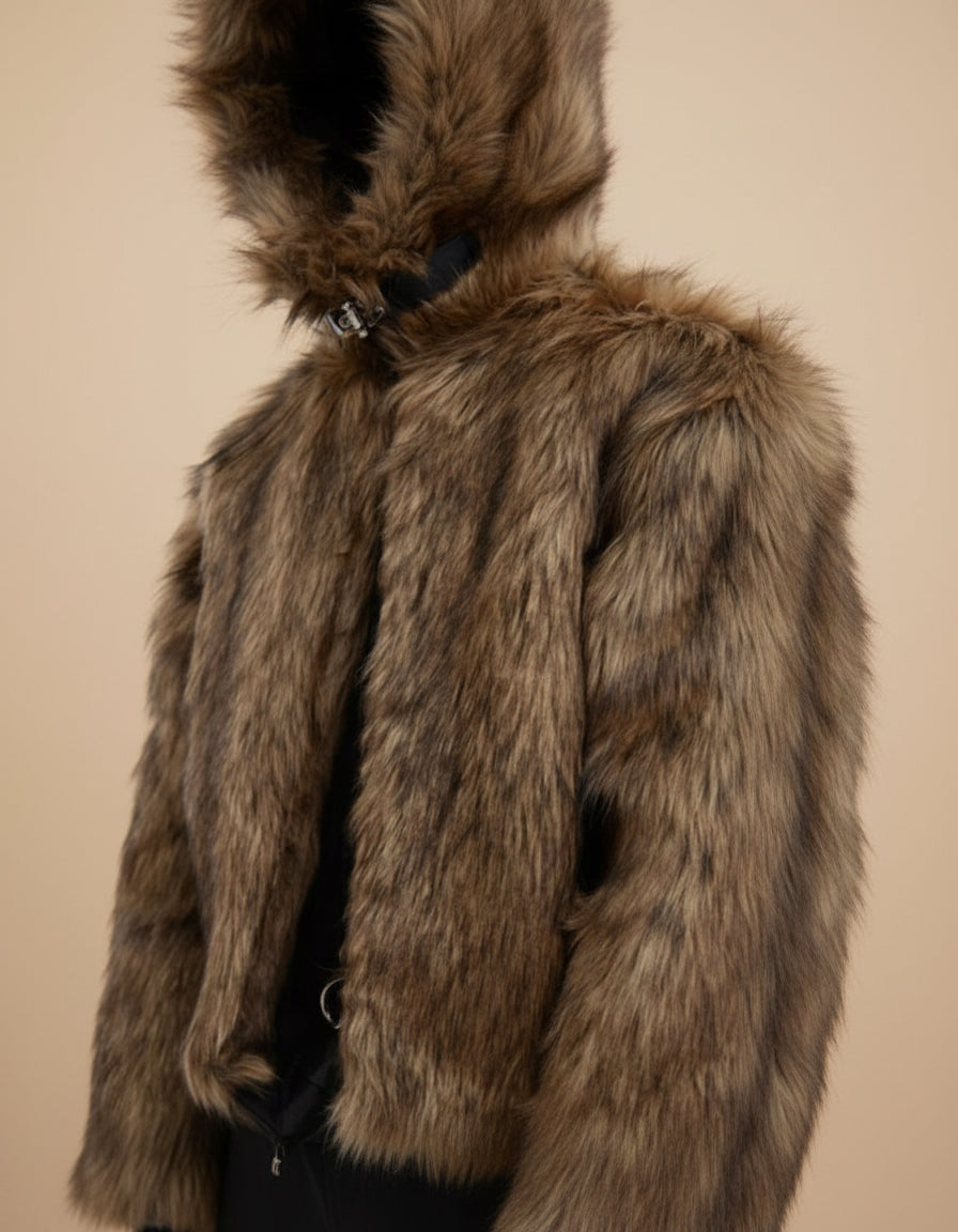 Cocoa Luxe Faux Fur Coat