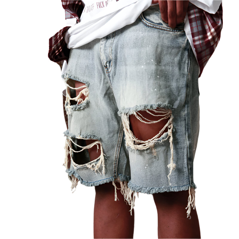 Vintage Edge Ripped Denim Shorts