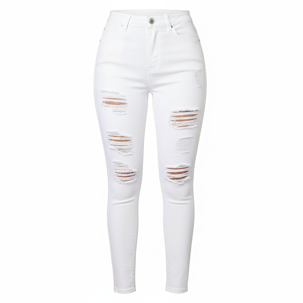 High-Rise Distressed Skinny Jeans (Multiple Colors Available)
