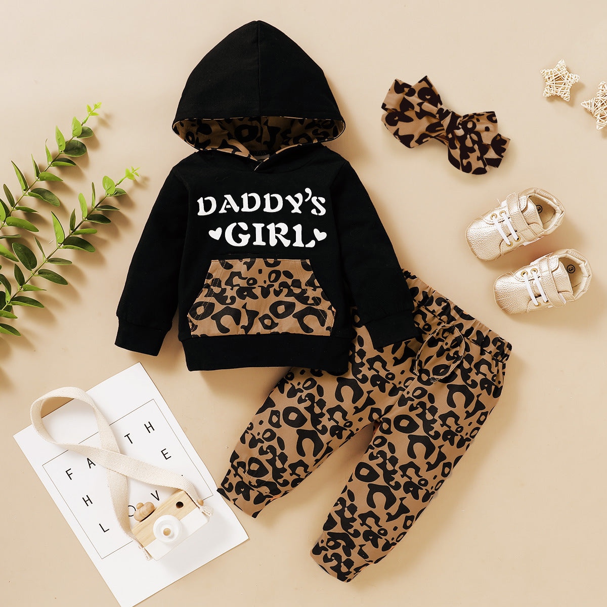 Wild Statement Hoodie & Leopard-Print Trousers Set