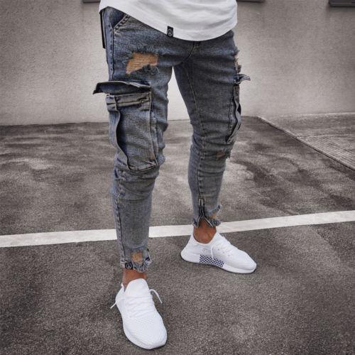 Pencil Cargo Denim Jeans