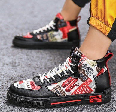 "Graffiti Vibes" High School Canvas Shoes