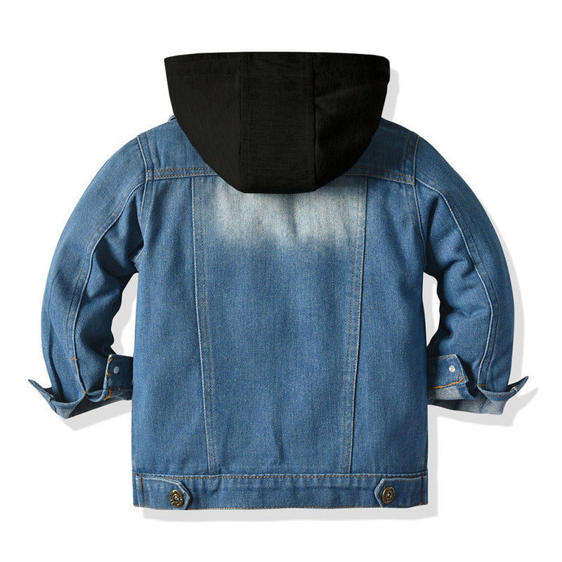 Cool & Classic Kids’ Hooded Denim Jacket