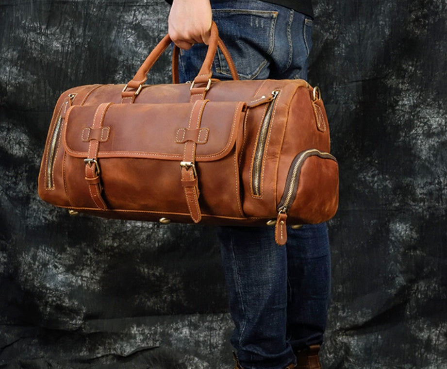 Retro Saddle Leather Travel Duffel (Men's)