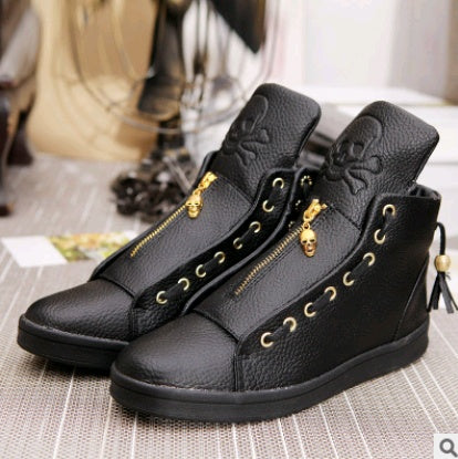 Skull Print High-Top Sports Shoes