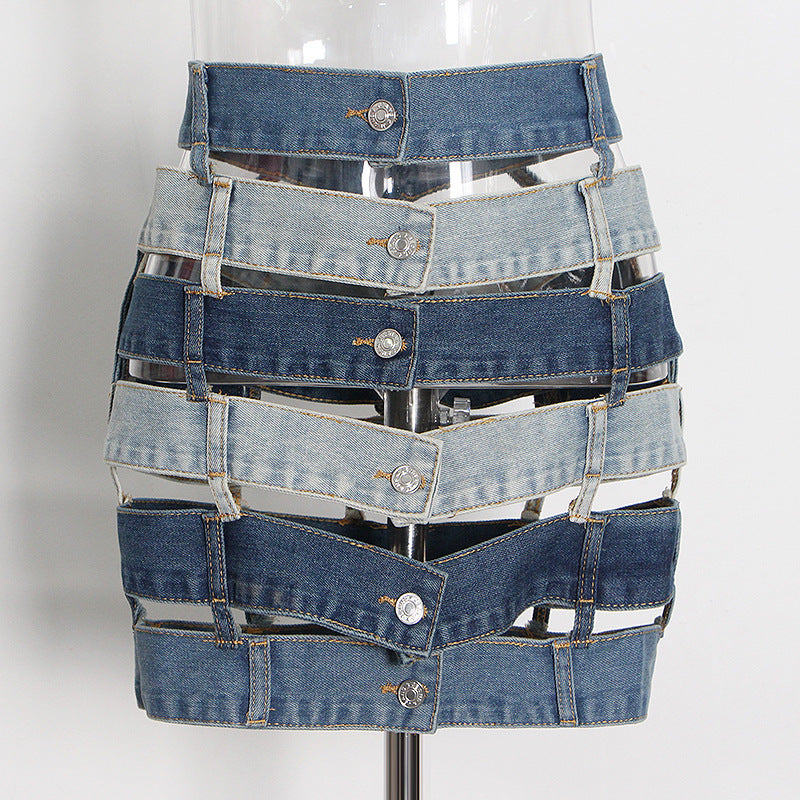 Strapped & Snatched Denim Mini