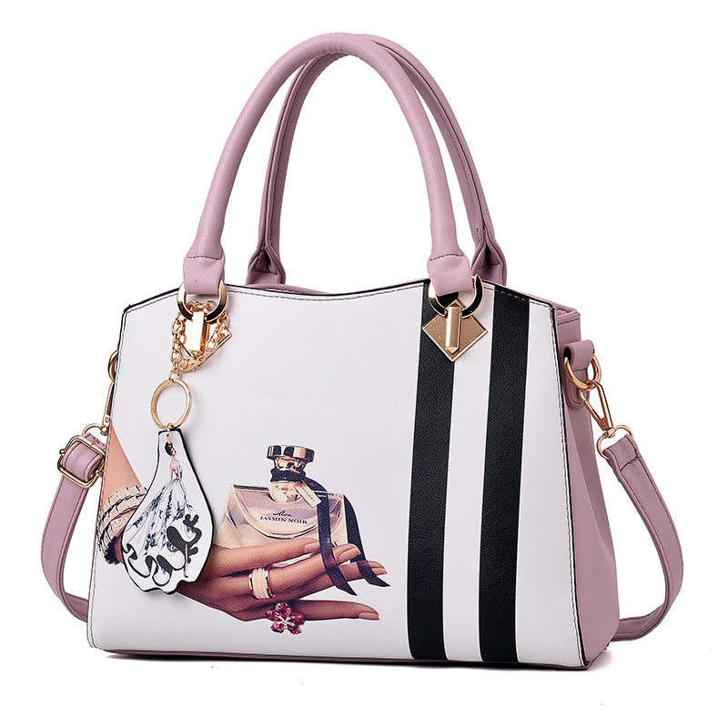 Femme Fatalé Handbag — Perfume Print (Top Handle Edition)