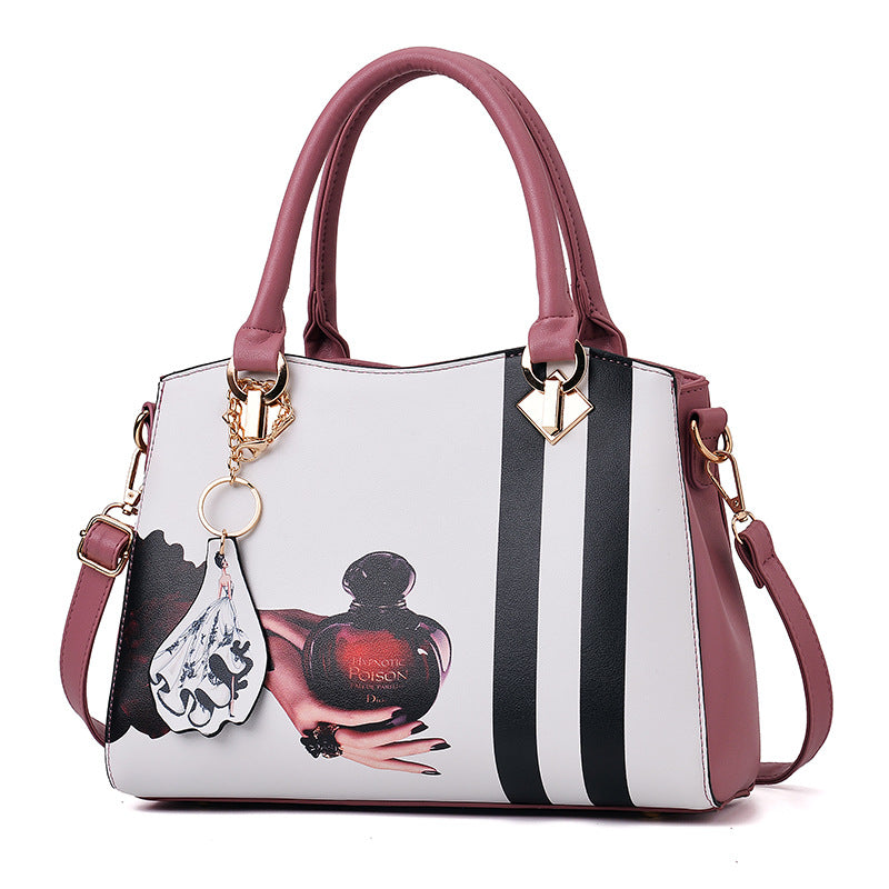 Femme Fatalé Handbag — Perfume Print (Top Handle Edition)