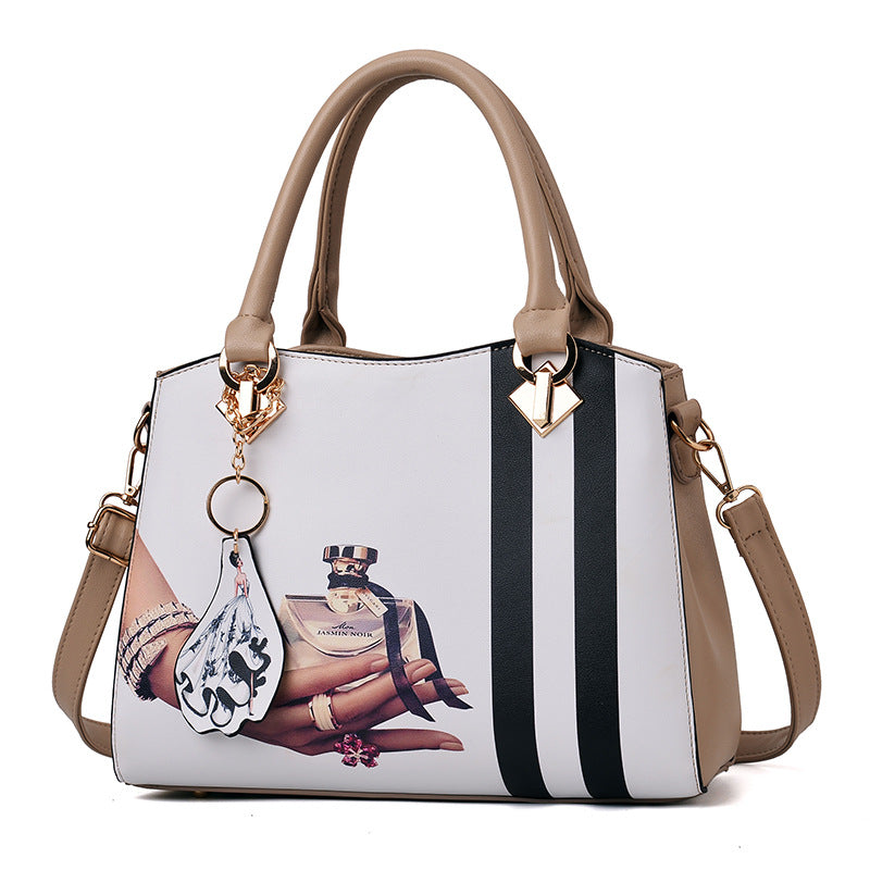 Femme Fatalé Handbag — Perfume Print (Top Handle Edition)