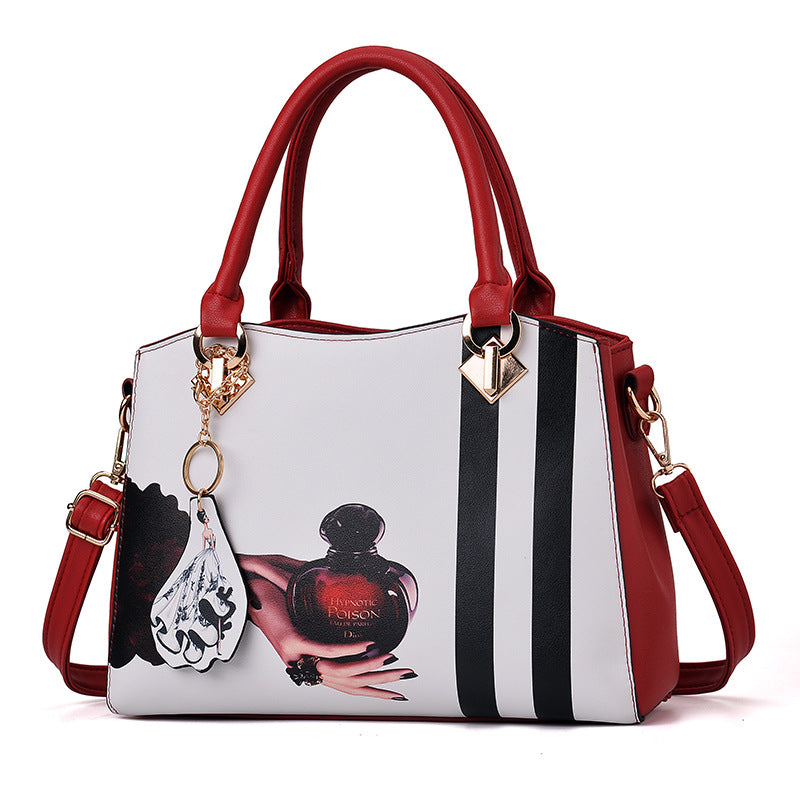 Femme Fatalé Handbag — Perfume Print (Top Handle Edition)