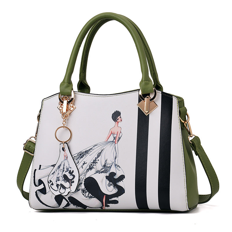 Femme Fatalé Handbag — Perfume Print (Top Handle Edition)