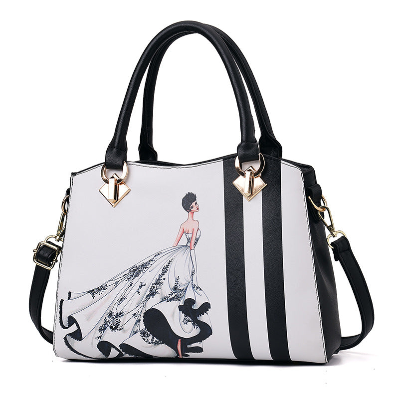 Femme Fatalé Handbag — Perfume Print (Top Handle Edition)