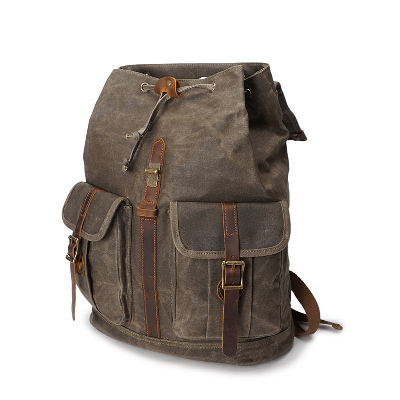 Vintage Oil Wax Canvas Travel Backpack