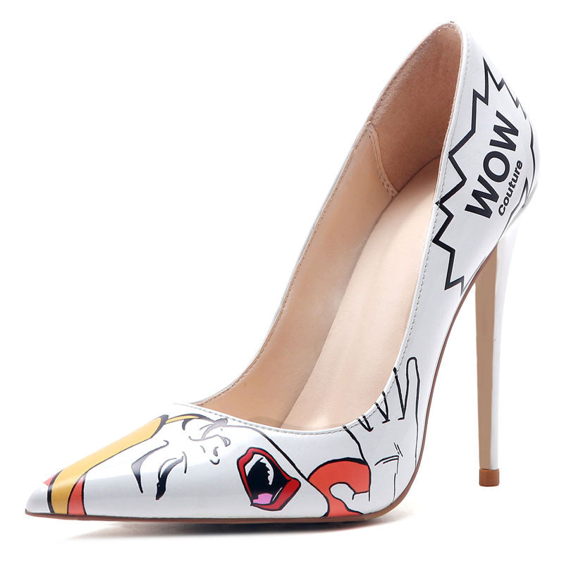 Pop Art 3D Comic Stiletto Heels