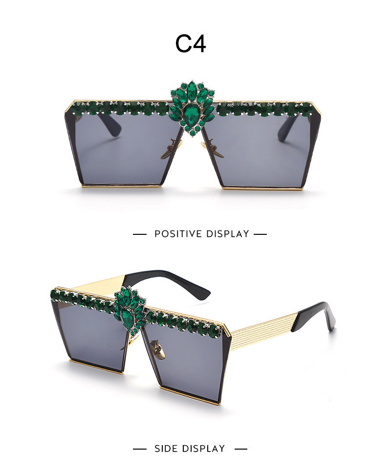 “Luxe Jewels” Square Fashion Sunglasses