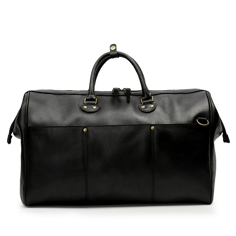 Black Elite Weekender Bag (Cowhide Leather)