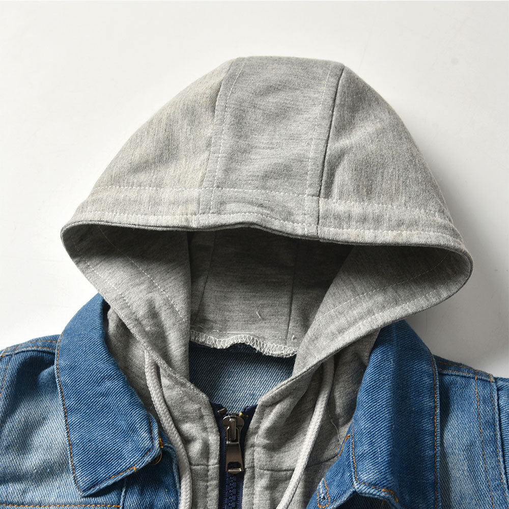 Cool & Classic Kids’ Hooded Denim Jacket