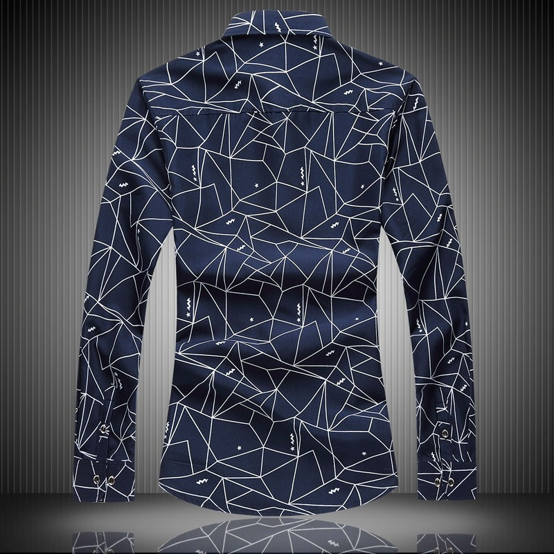 Men's Long Sleeve Casual  Printed Shirt