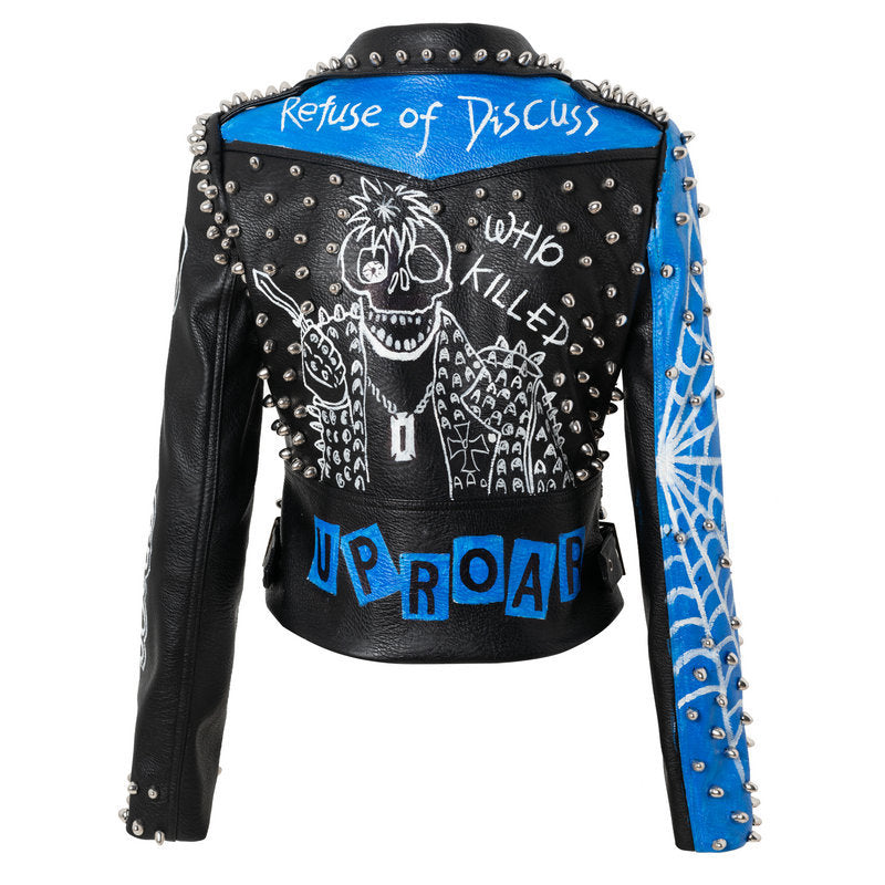 Blue Venom Moto Graffiti Jacke