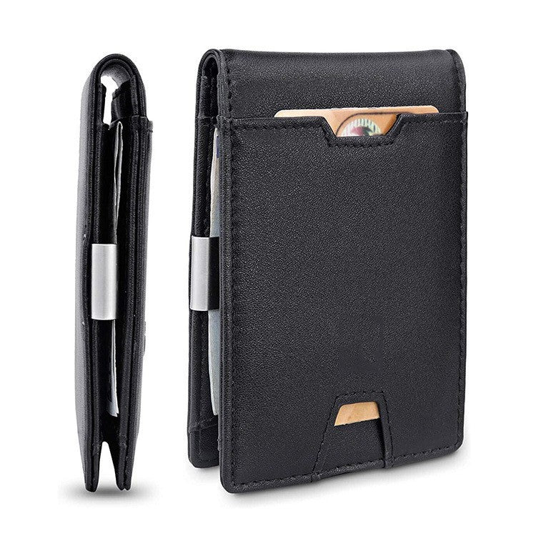 Leather Money Clip Card Holder