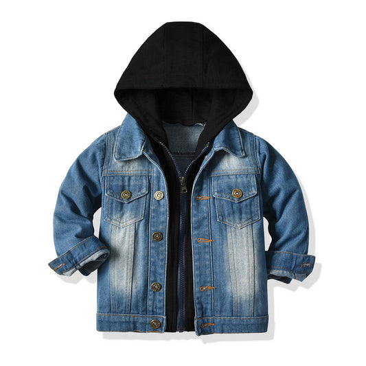 Cool & Classic Kids’ Hooded Denim Jacket