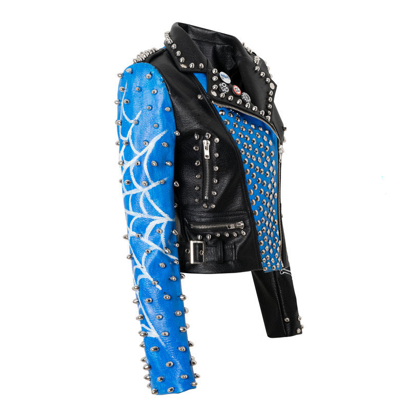 Blue Venom Moto Graffiti Jacke