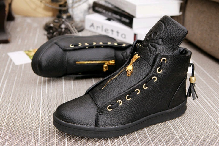 Skull Print High-Top Sports Shoes