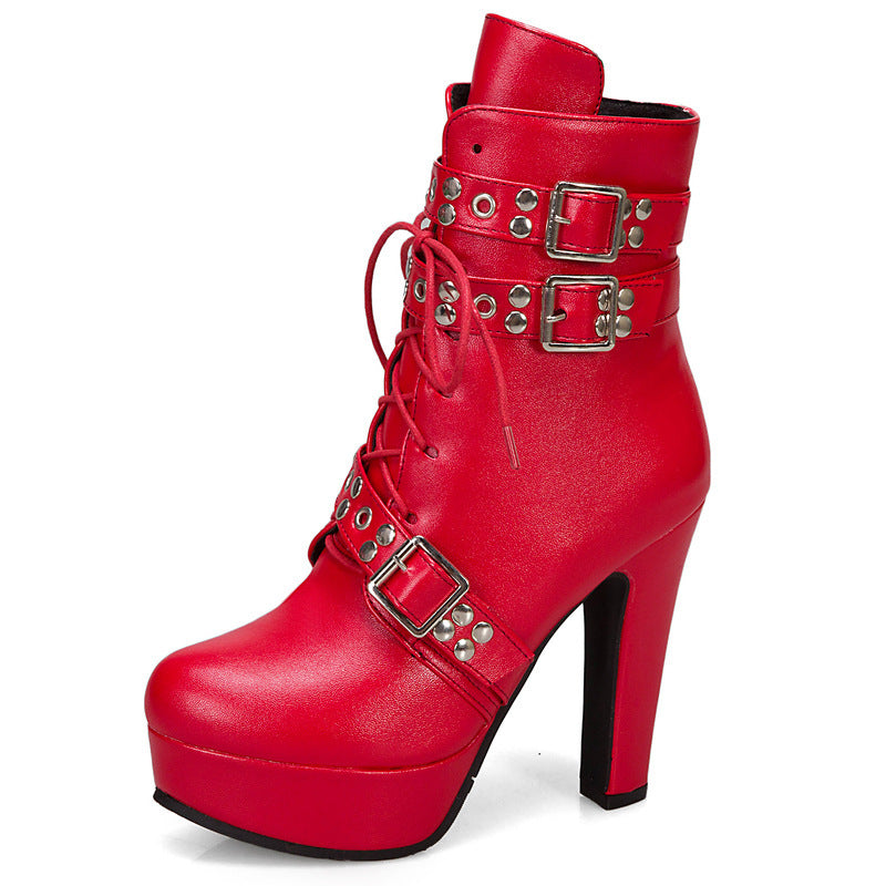 Rebel Buckle Platform Boots