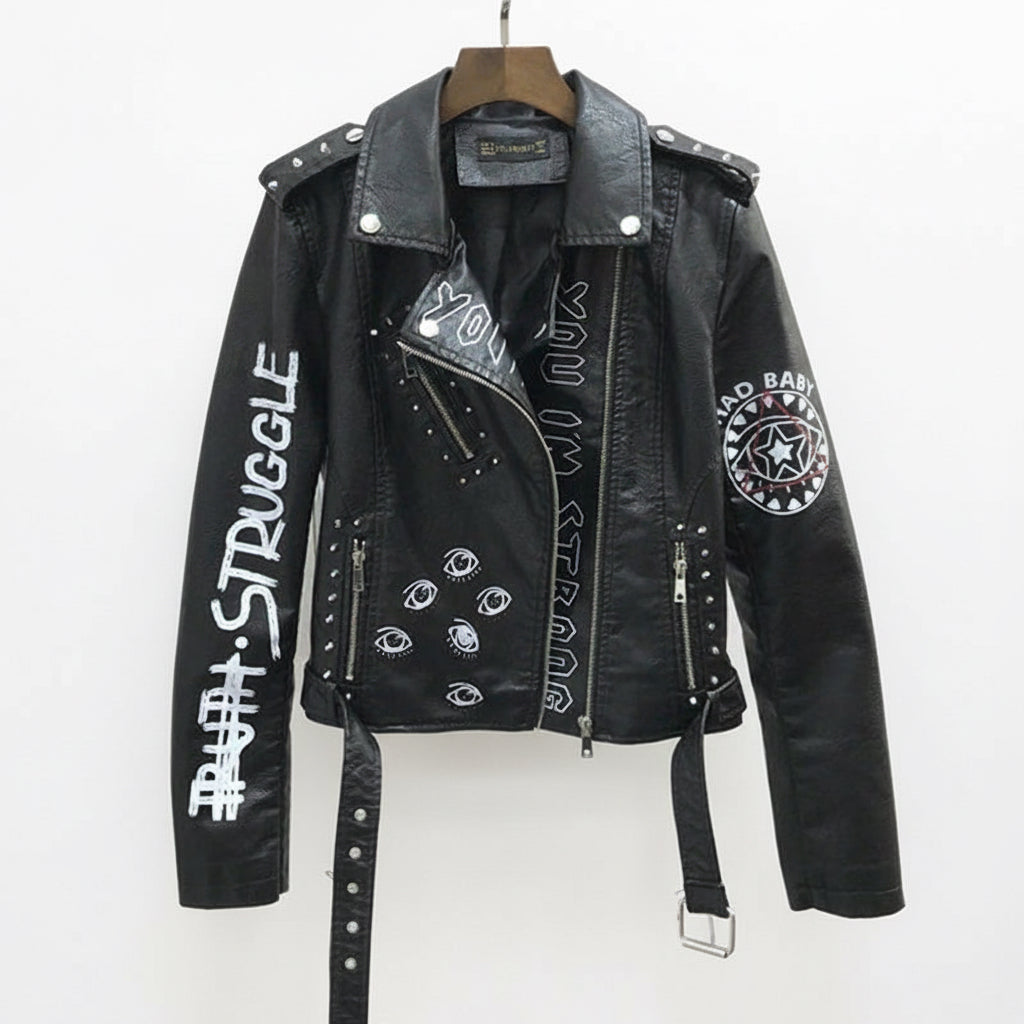 Black Outlaw Graffiti Jacket