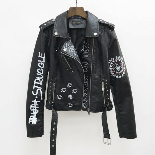 Black Outlaw Graffiti Jacket