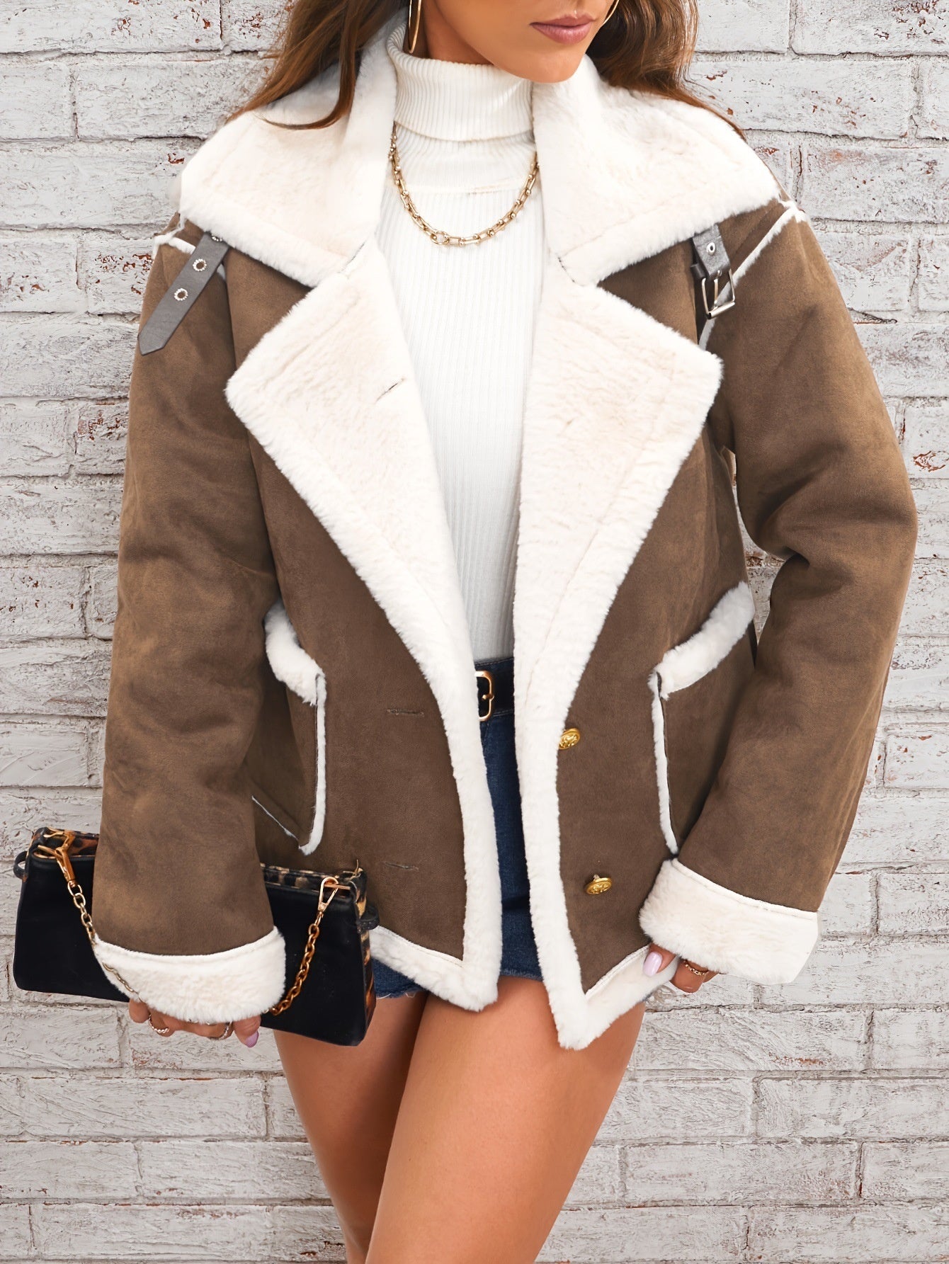 Blush Luxe Sherpa Moto Jacket