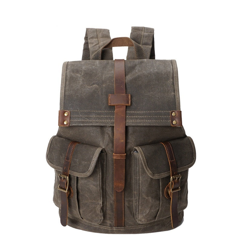 Vintage Oil Wax Canvas Travel Backpack