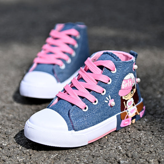 Playful Step Girls' Canvas Sneakers