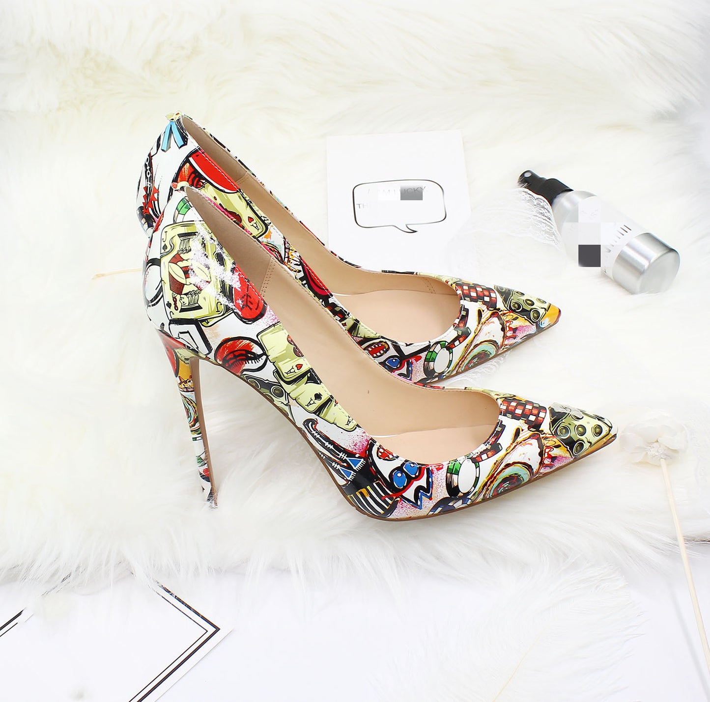 Royal Flush Art Stiletto Pumps