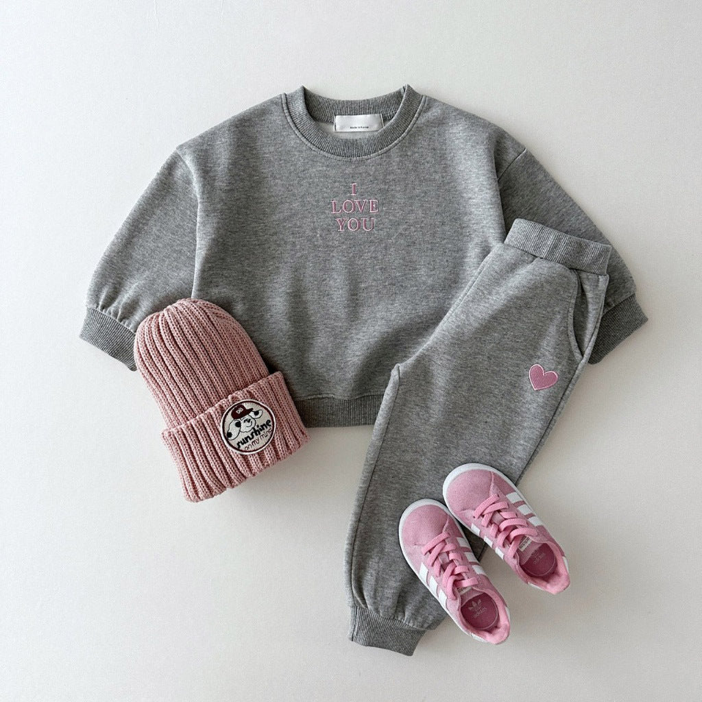 Love & Comfort Embroidered Sweatsuit Set