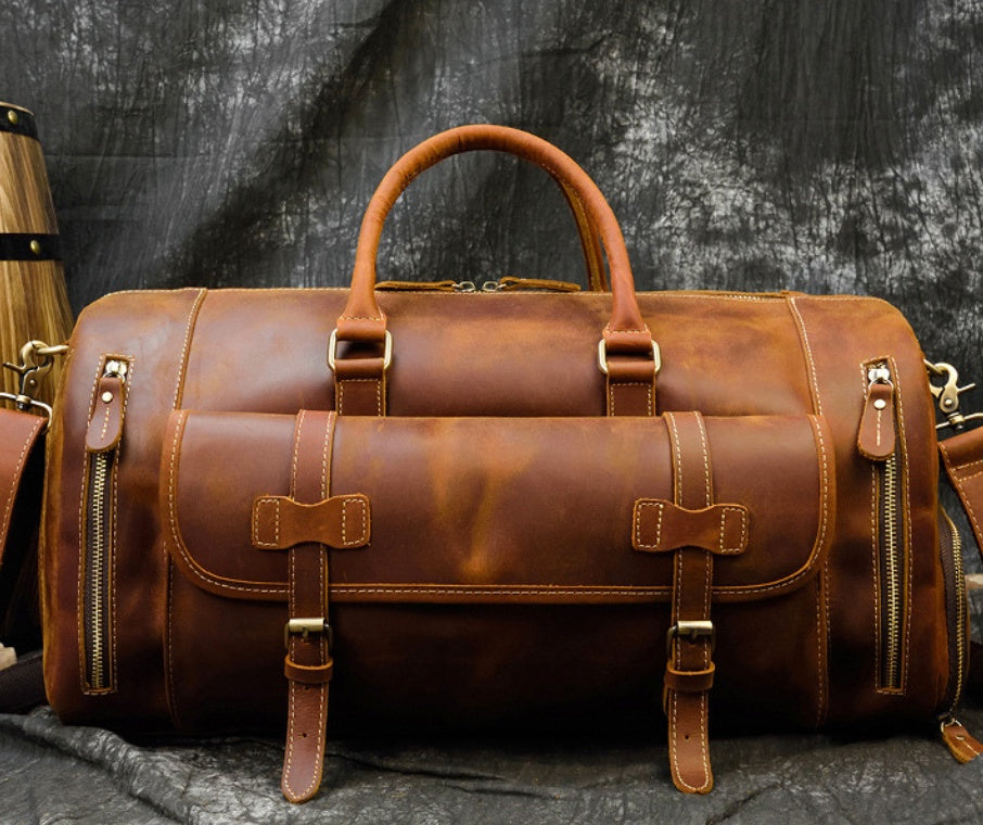 Retro Saddle Leather Travel Duffel (Men's)